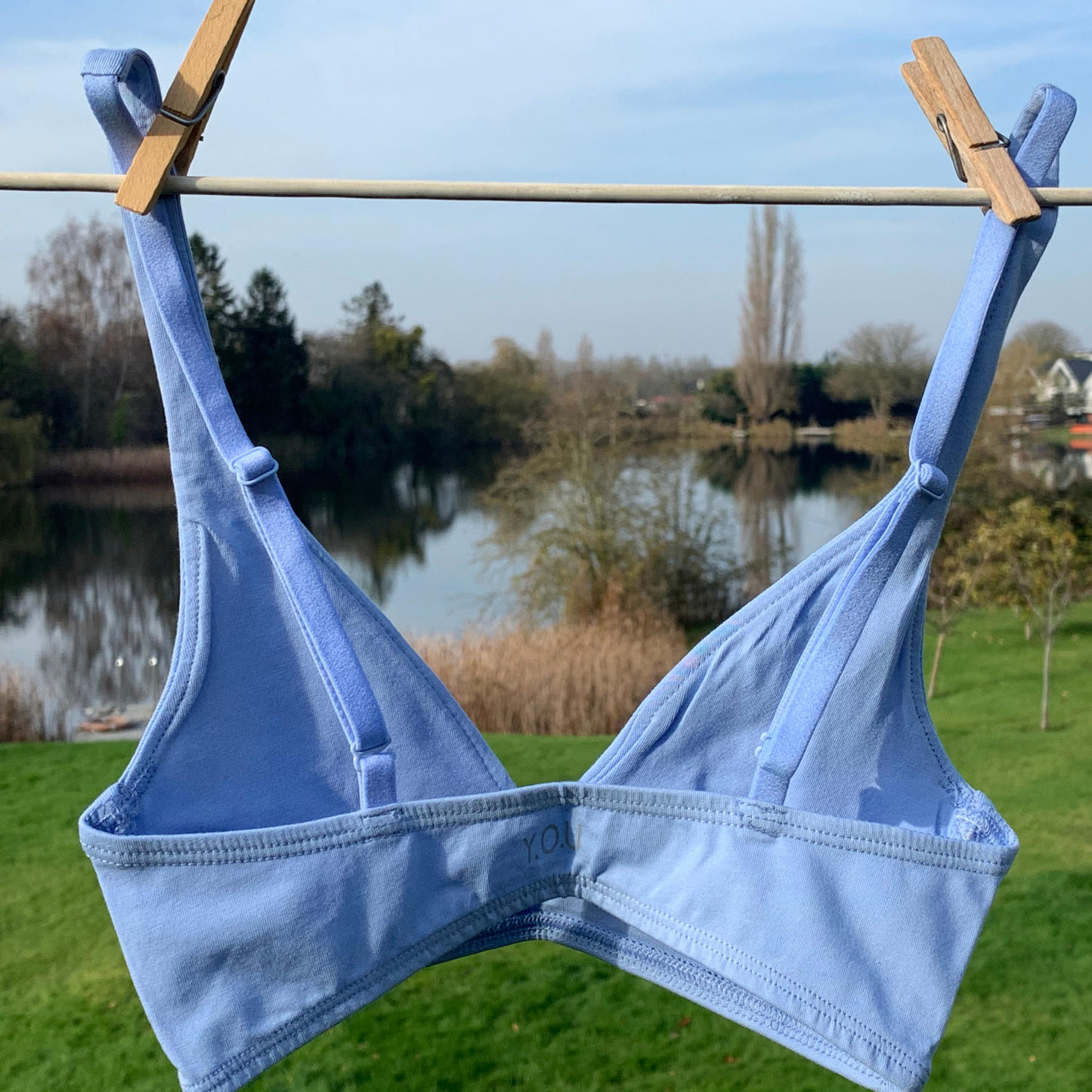 Girls' organic cotton bralette - light blue