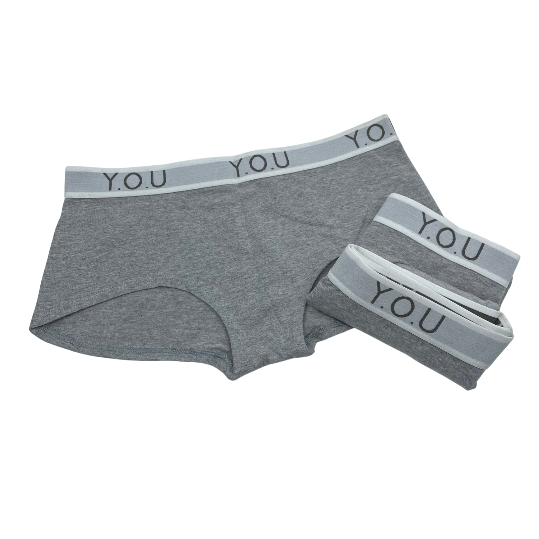 Light Grey Branded Boy Shorts Pack of 3