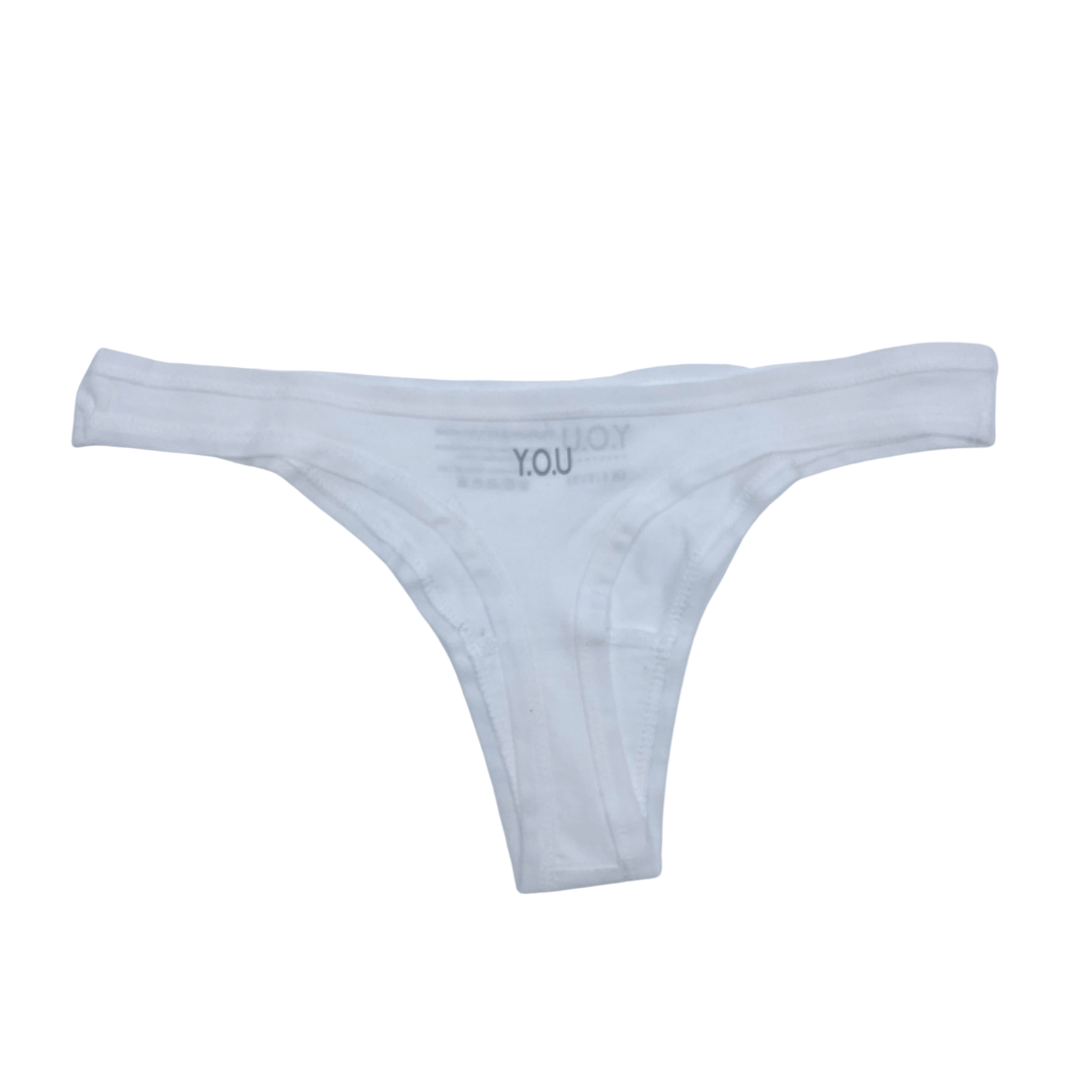 Women's organic cotton thong in white