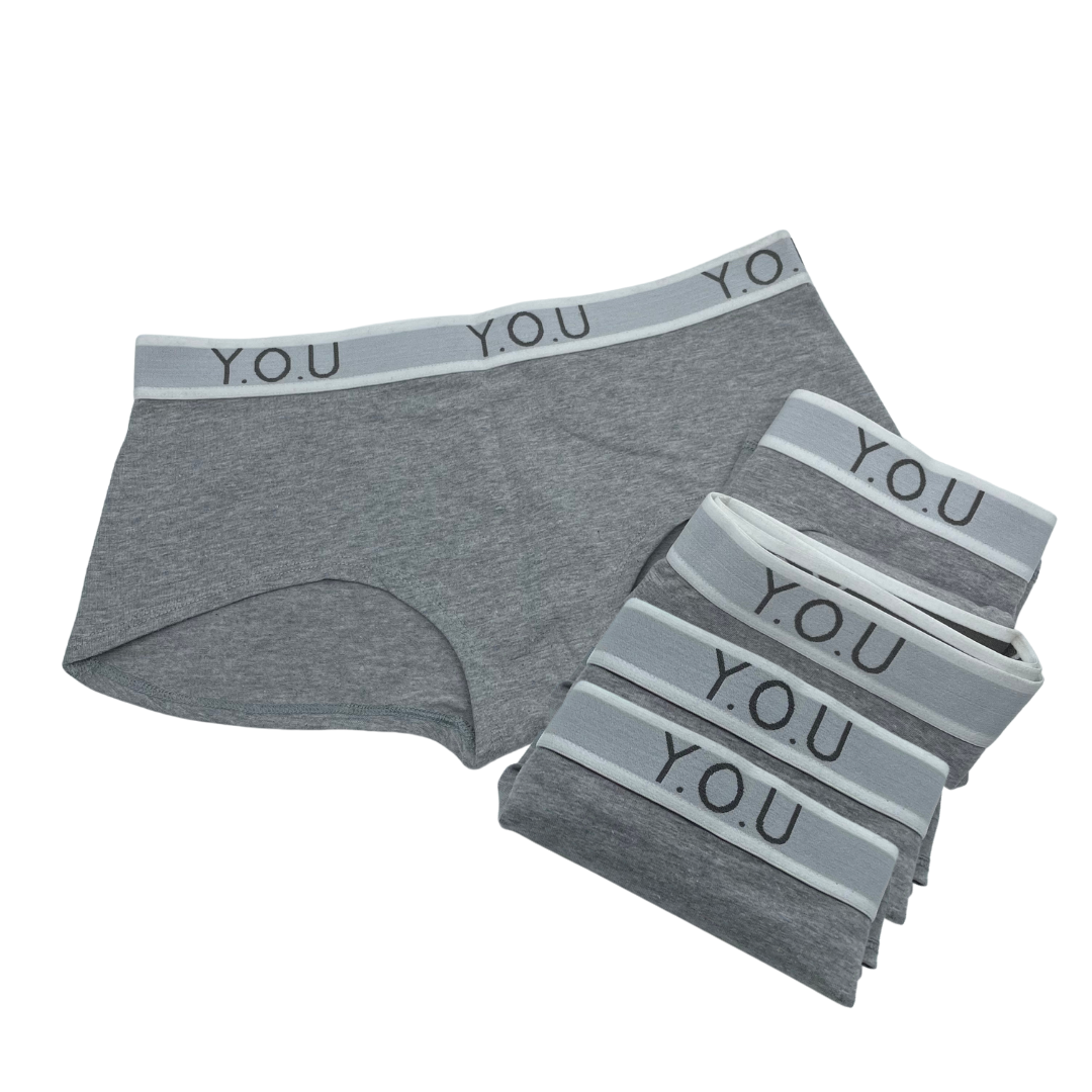 Light Grey Branded Boy Shorts