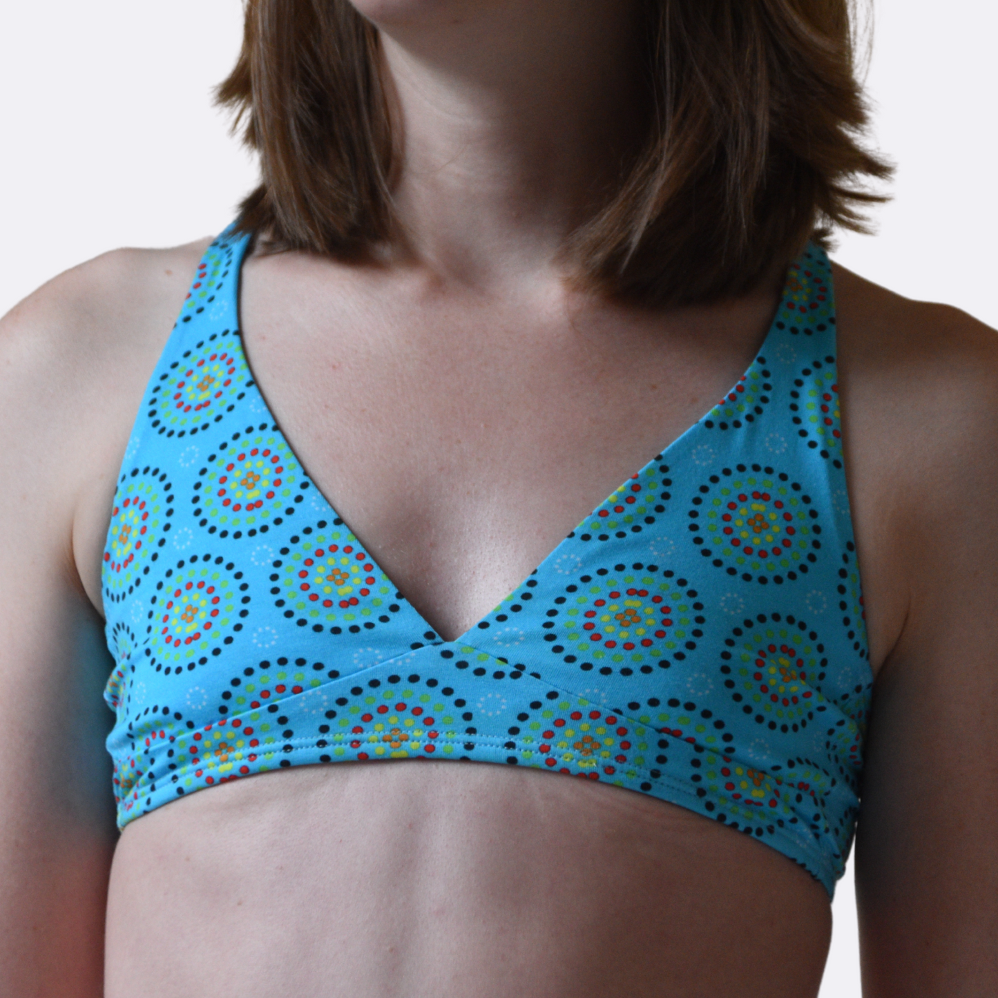 Women's organic cotton bralette - Blue Mara design