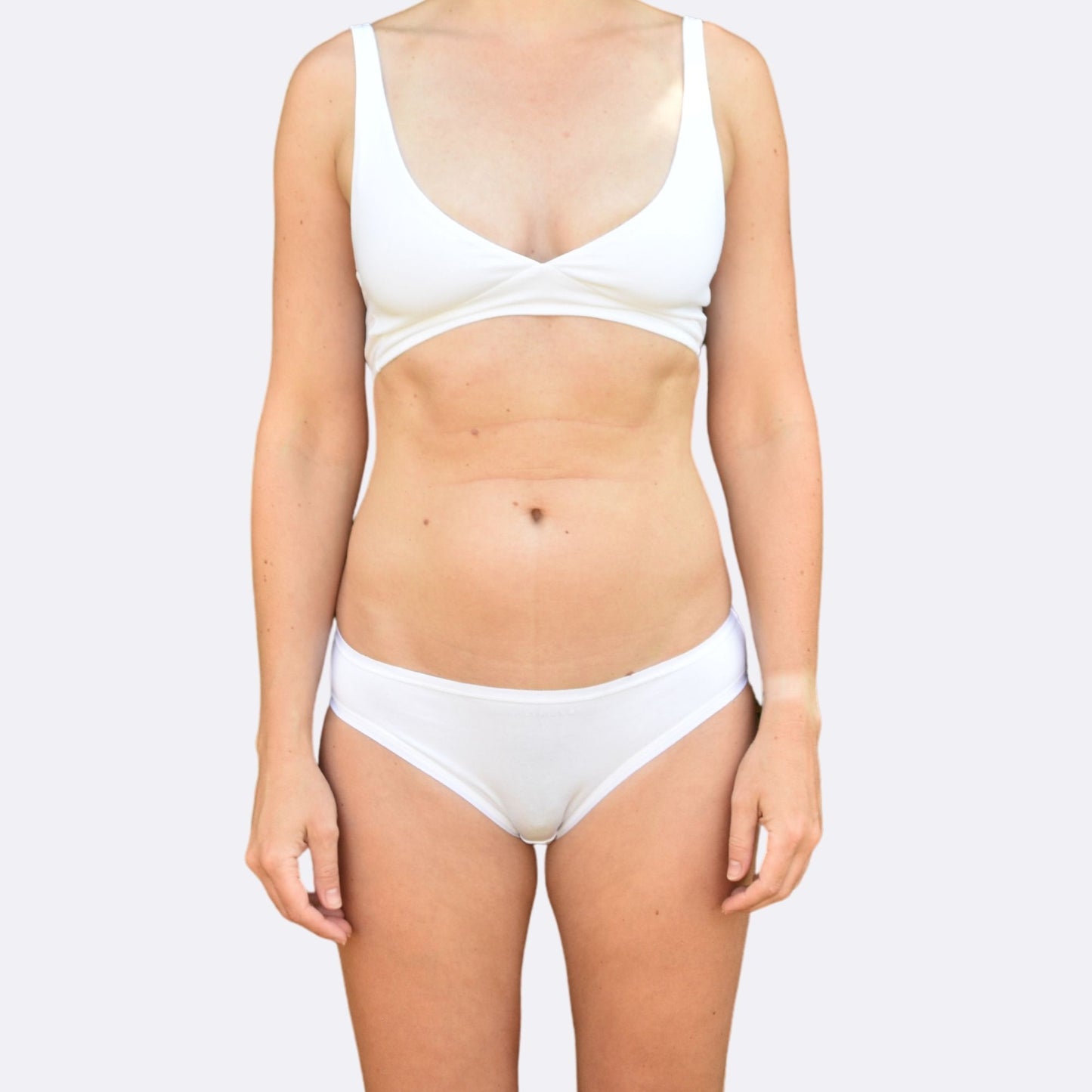 White Bralette and Bikini Set Front