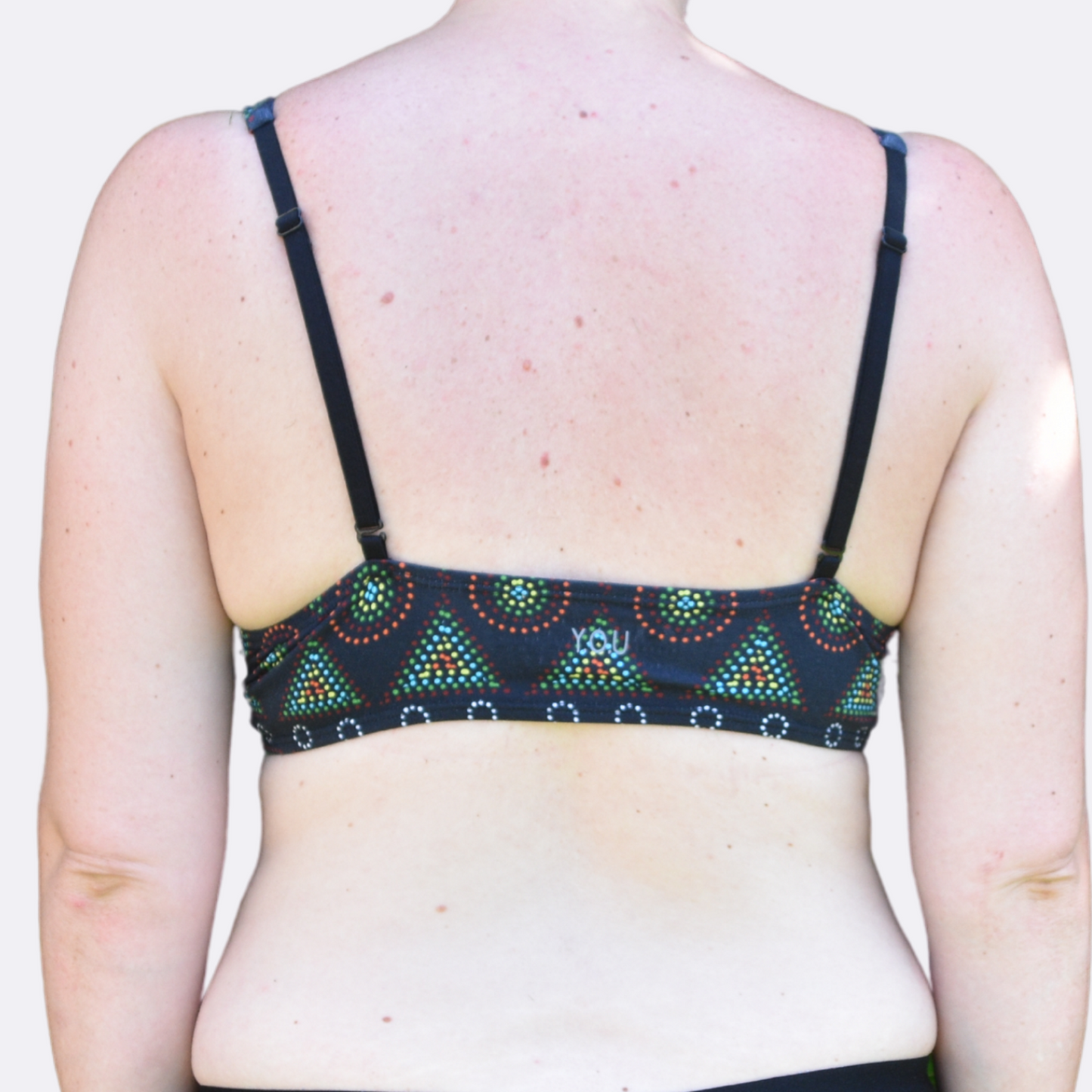 Women's organic cotton bralette - Black Mara design