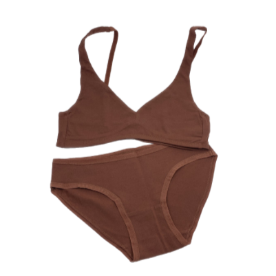 Chestnut Bralette and Bikini Set - white background