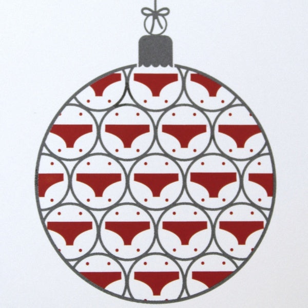 Christmas cards - red bauble design - pack of 10.