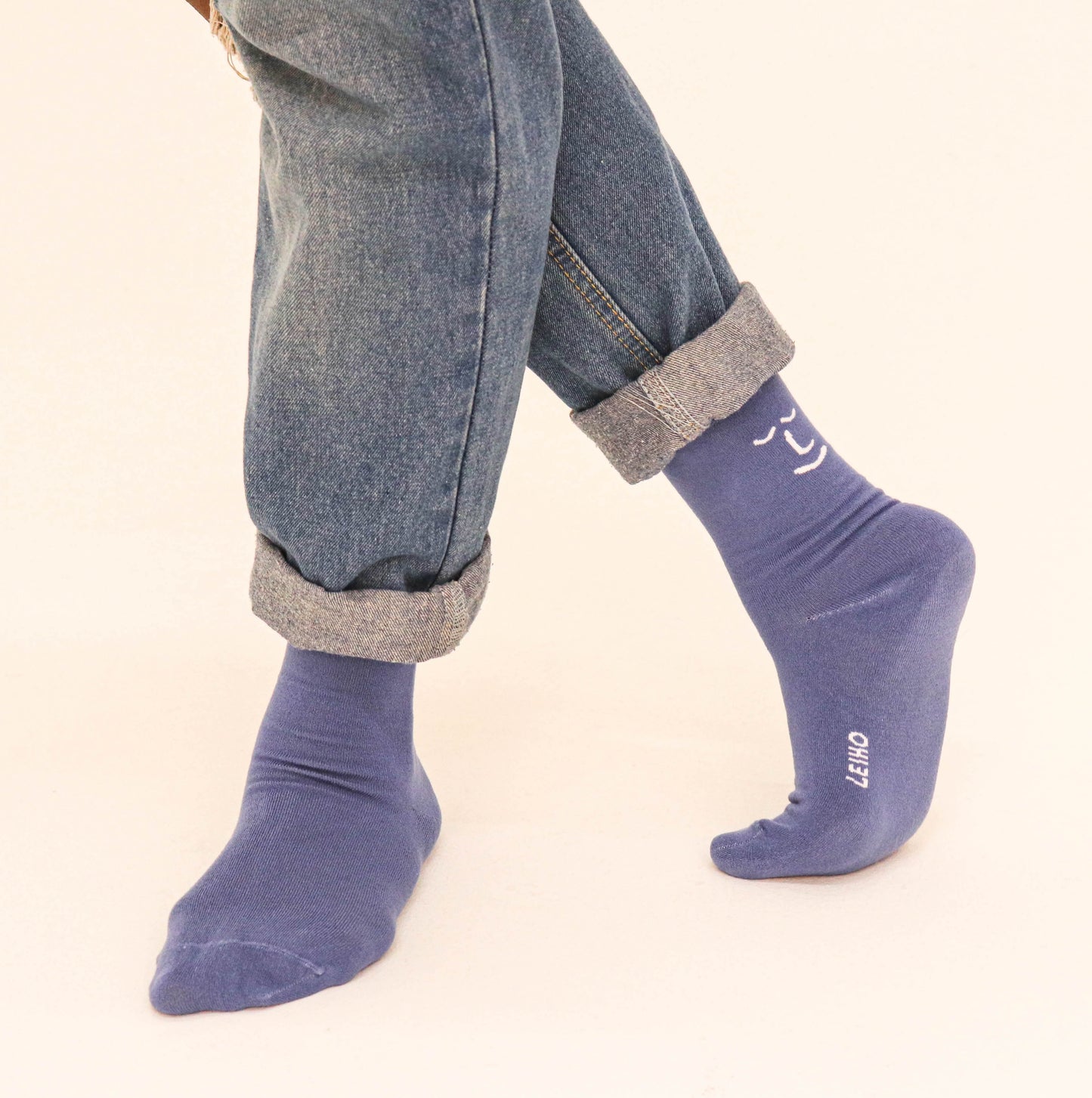 Leiho It's Okay To Feel Blue Crew Bamboo Socks