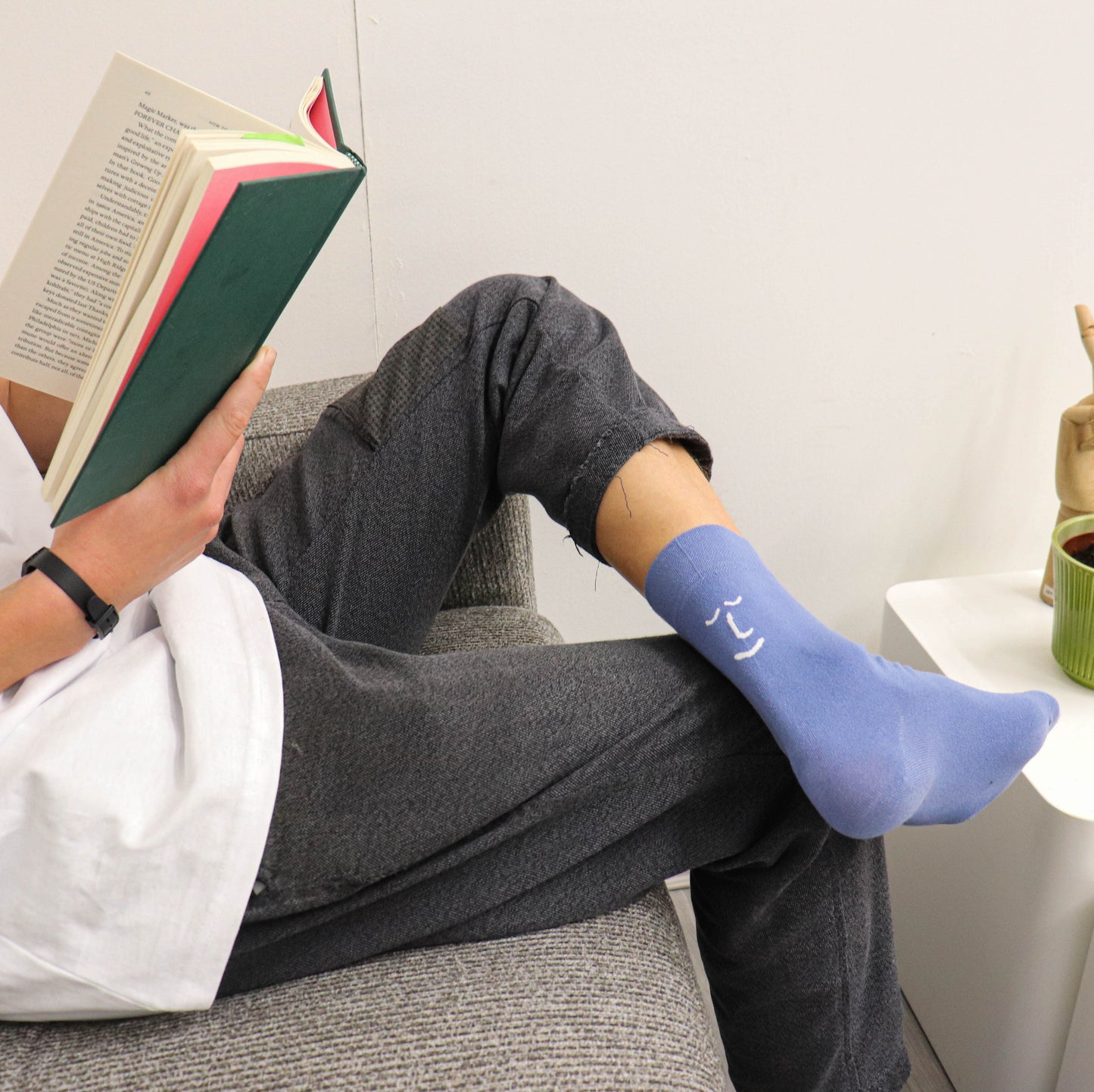 Leiho It's Okay To Feel Blue Crew Bamboo Socks