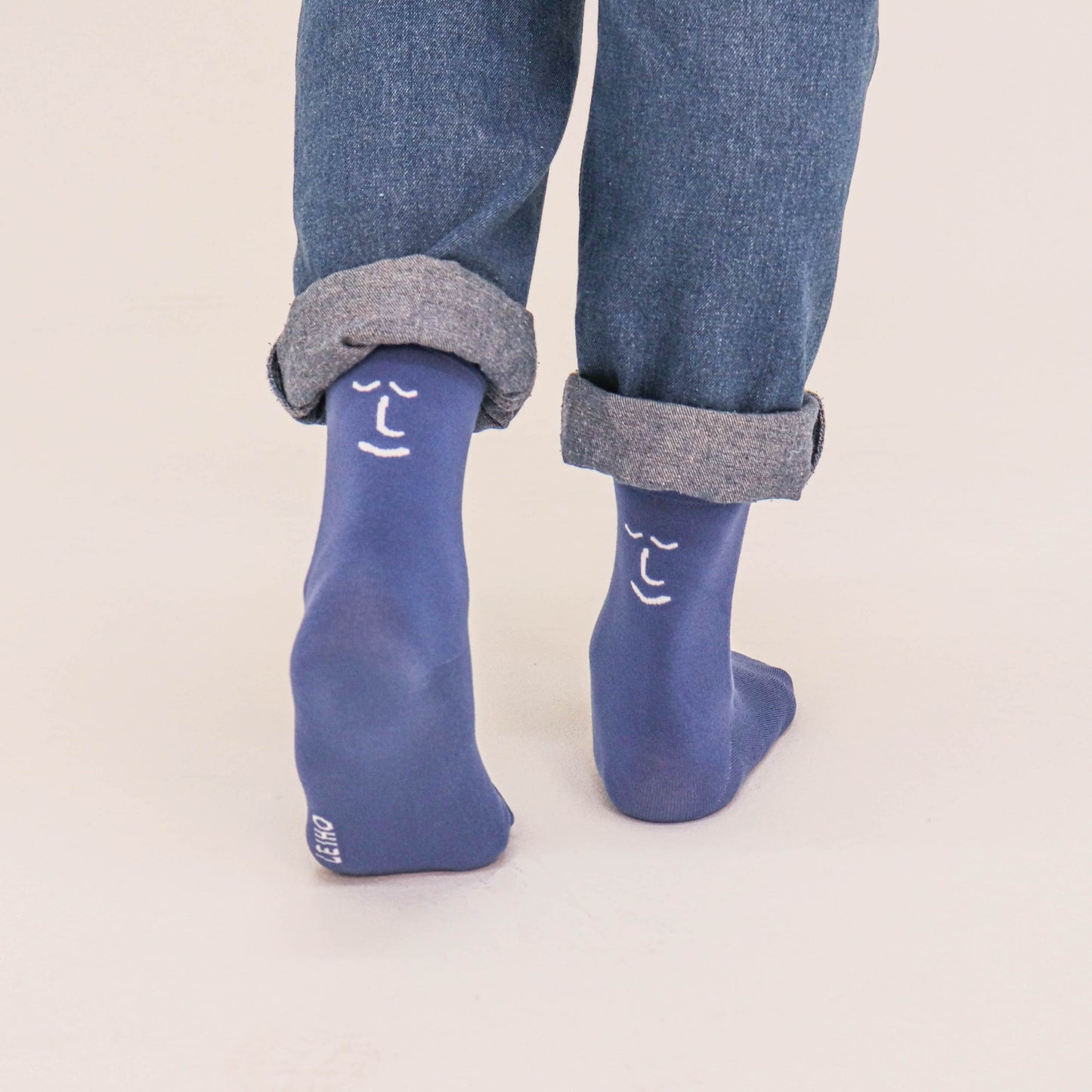 Leiho It's Okay To Feel Blue Crew Bamboo Socks