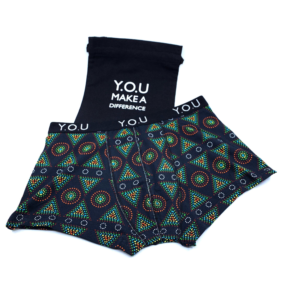 Men's trunks - Black Mara design - product shot front view