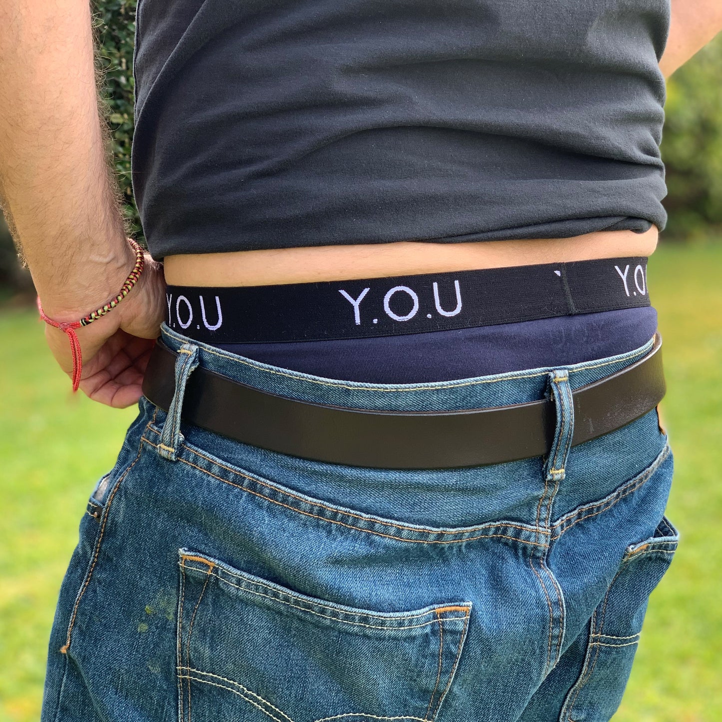 Men's organic cotton hipster trunks in navy blue
