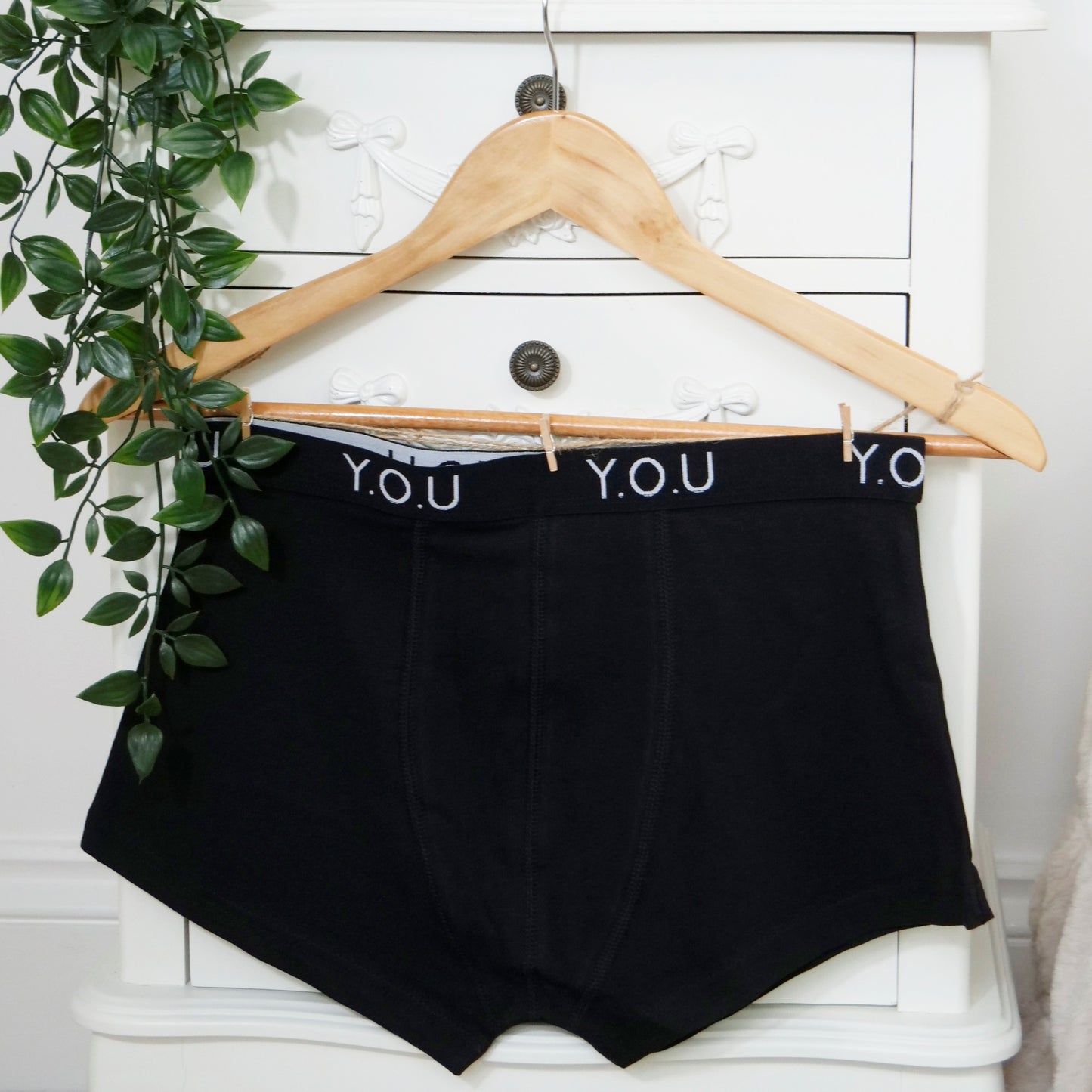 Men's organic cotton hipster trunks in black