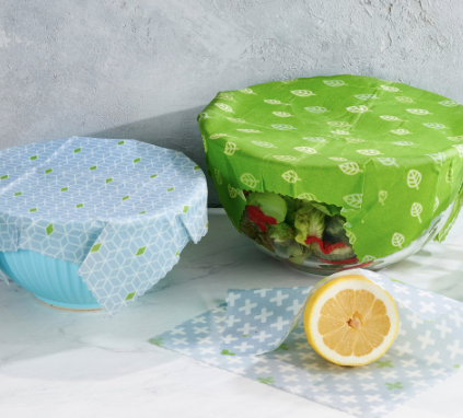 Reusable Vegan and Organic Cotton Food Wraps - Set of 3