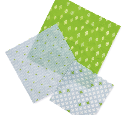 Reusable Vegan and Organic Cotton Food Wraps - Set of 3