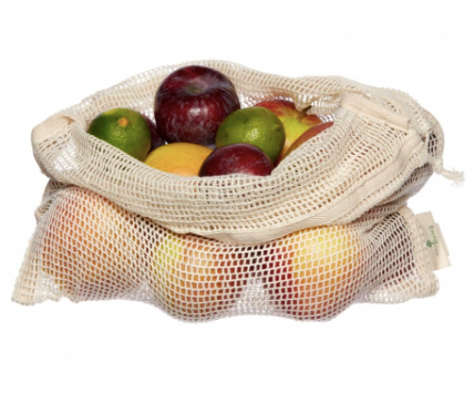 Organic Cotton Produce Bags & Bread Bag - Pack of 3