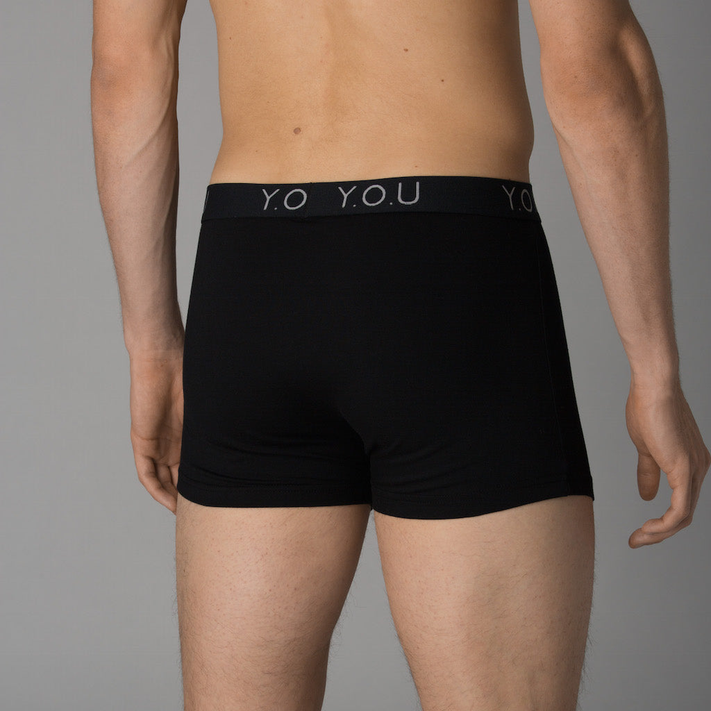 Men's black trunks - back view