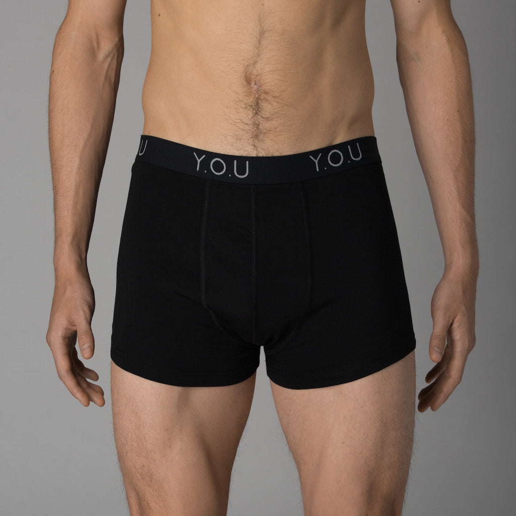 Men's black trunks - front view