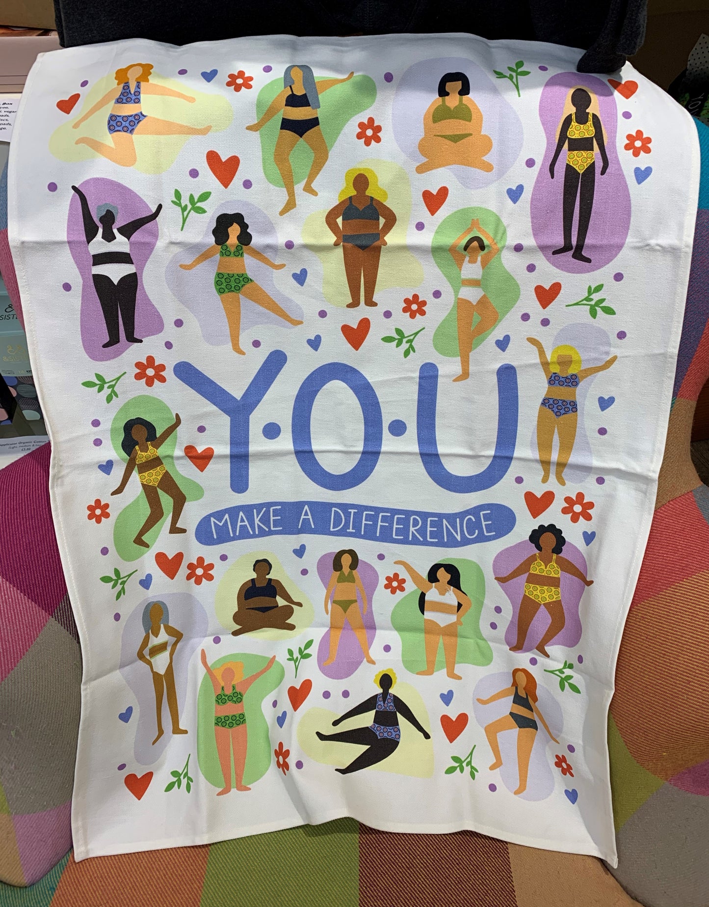 Y.O.U Make a Difference Organic Cotton Tea Towels.