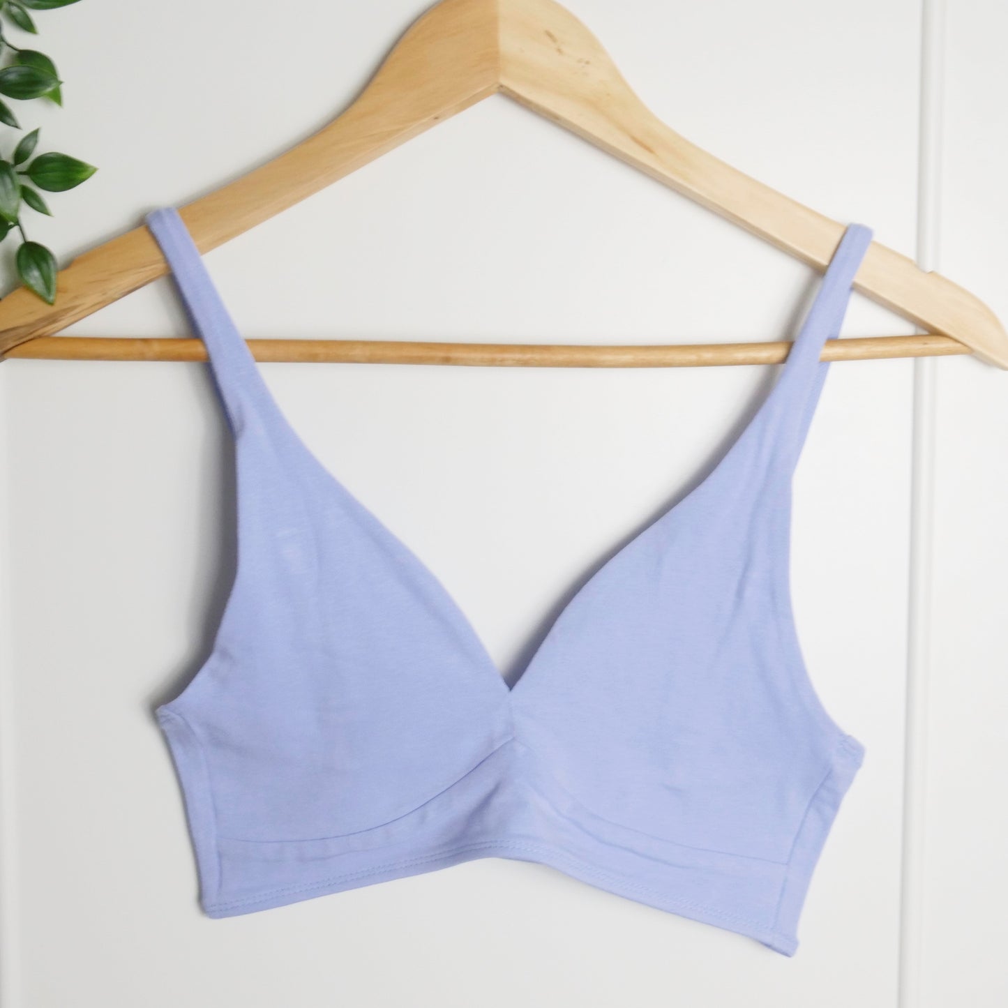 Women's organic cotton bralette in light blue