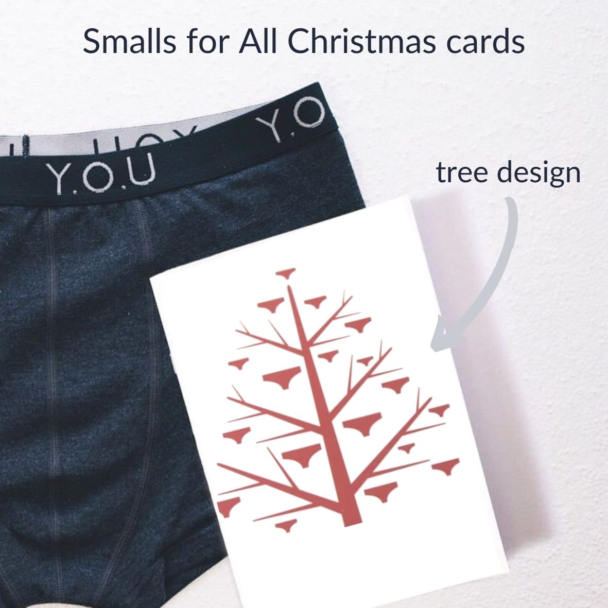 Christmas cards - Christmas tree design - pack of 10. - Y.O.U underwear