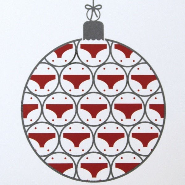 Christmas cards - red bauble design - pack of 10. - Y.O.U underwear