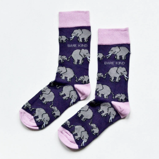 Bare Kind Bamboo Socks - Save the Elephants