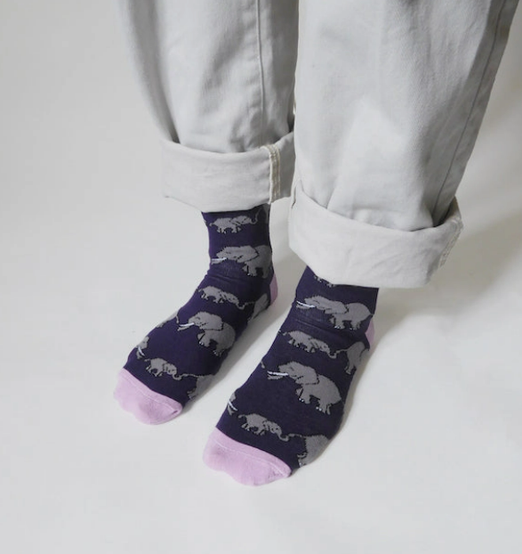 Bare Kind Bamboo Socks - Save the Elephants