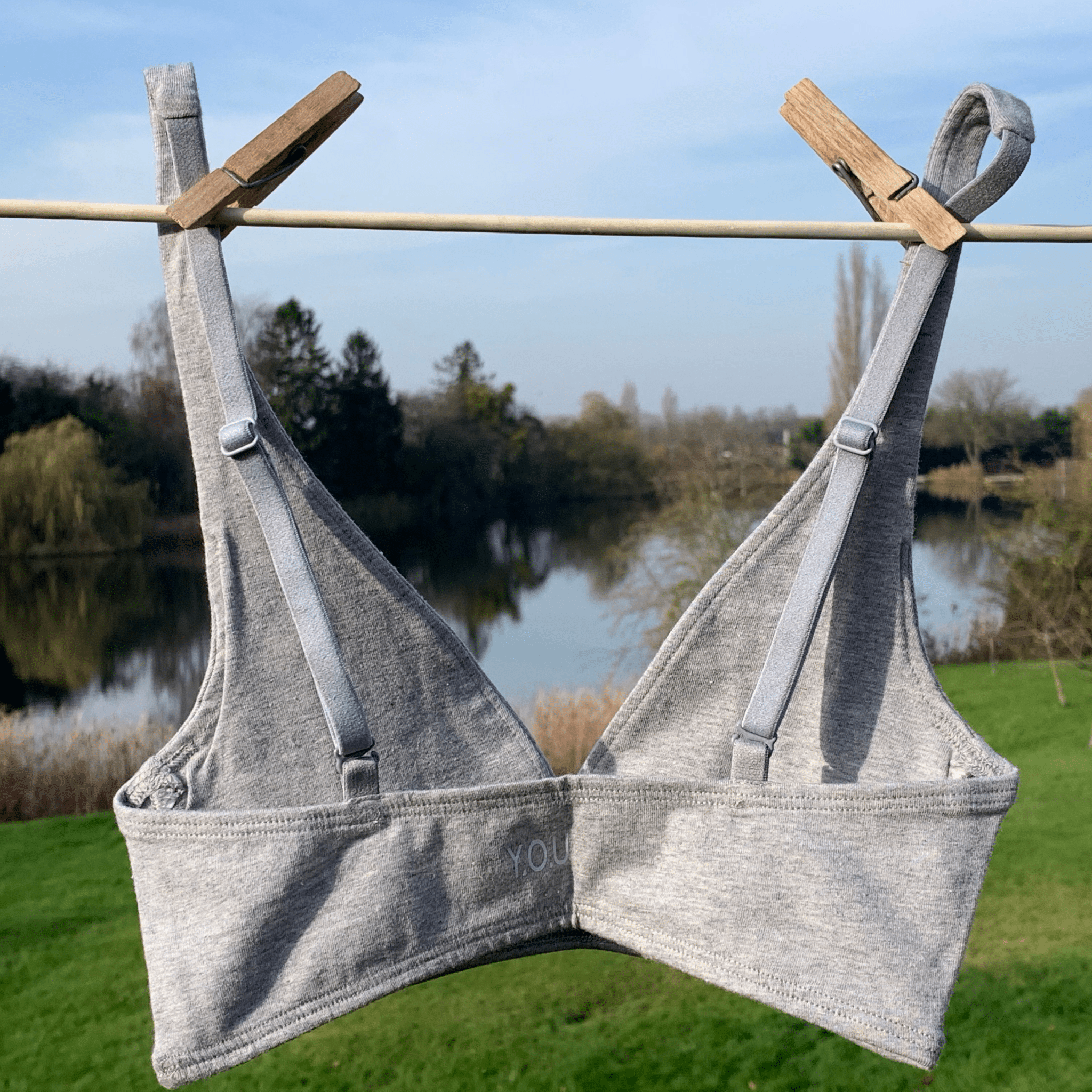 Girls' organic cotton bralette - light grey - Y.O.U underwear