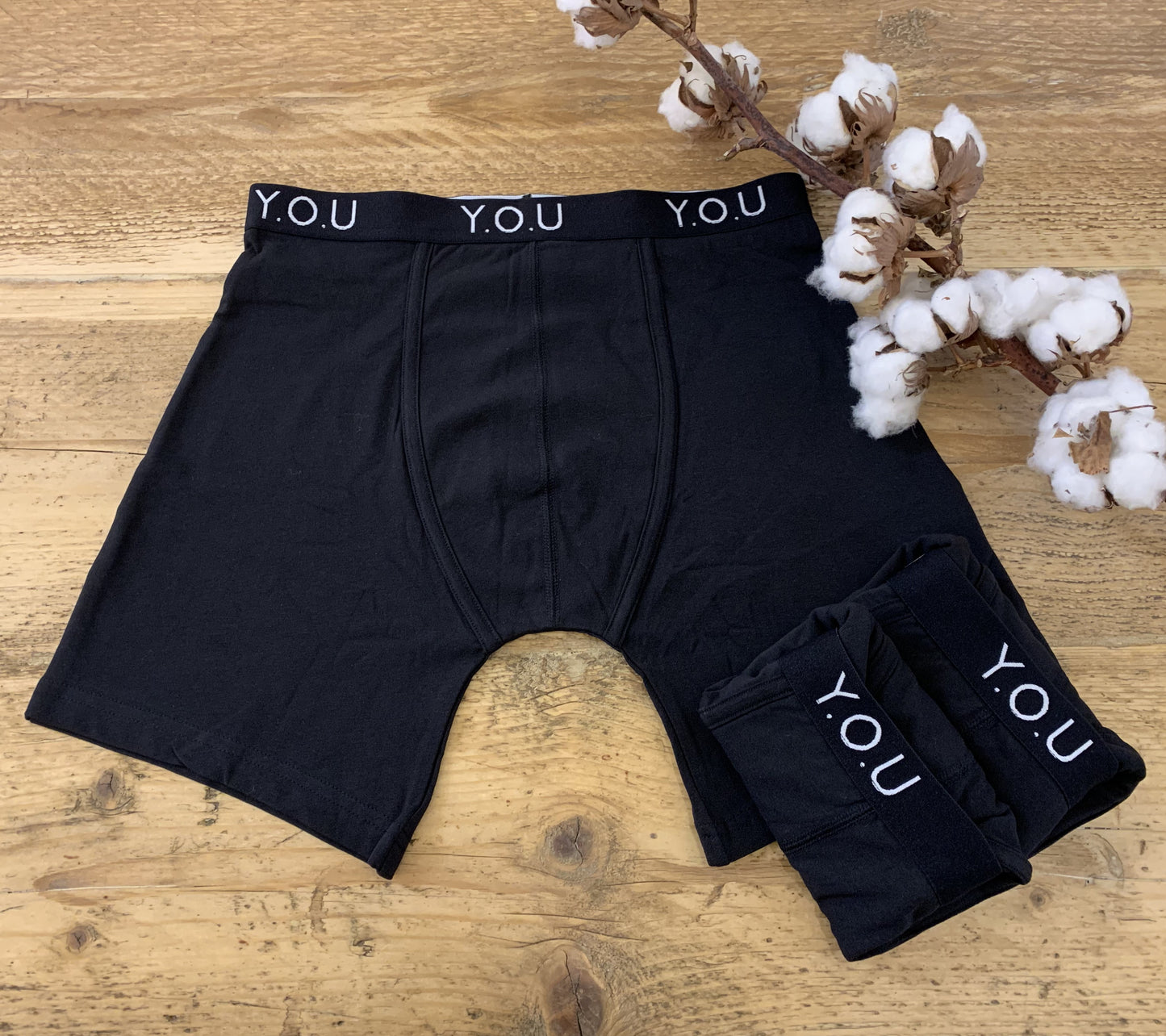Men's organic cotton longer-leg trunks pack of 3