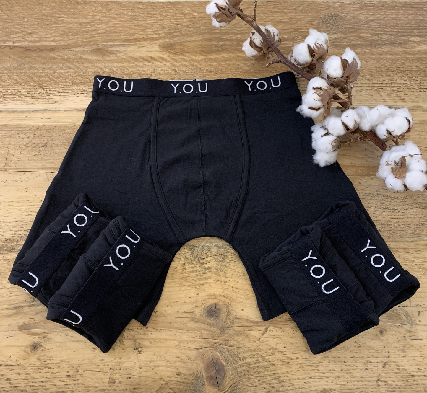 Men's organic cotton longer-leg trunks pack of 5