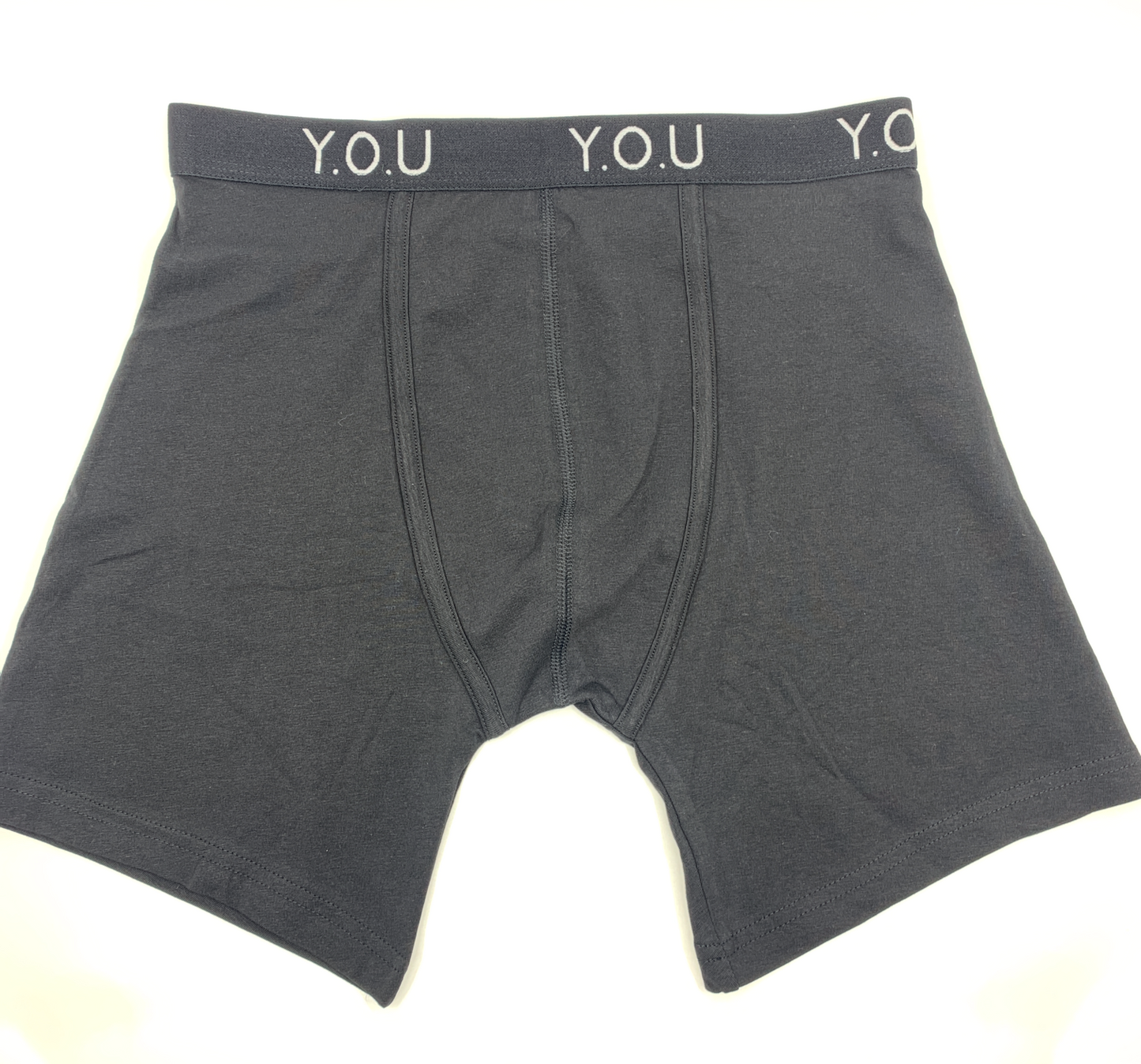 Men's organic cotton longer-leg trunks in black