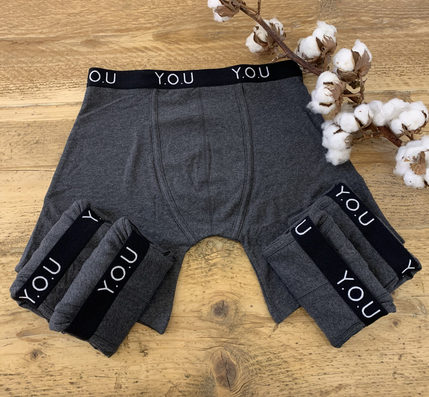Men's organic cotton longer-leg trunks pack of 5