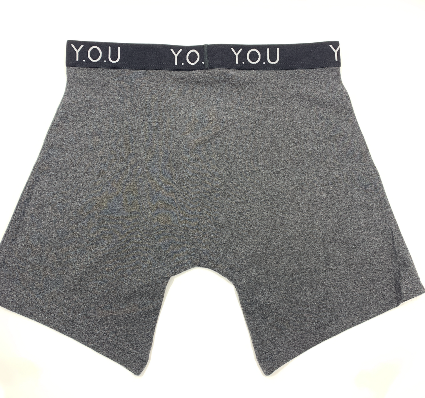 Men's organic cotton longer-leg trunks in dark grey (charcoal grey)