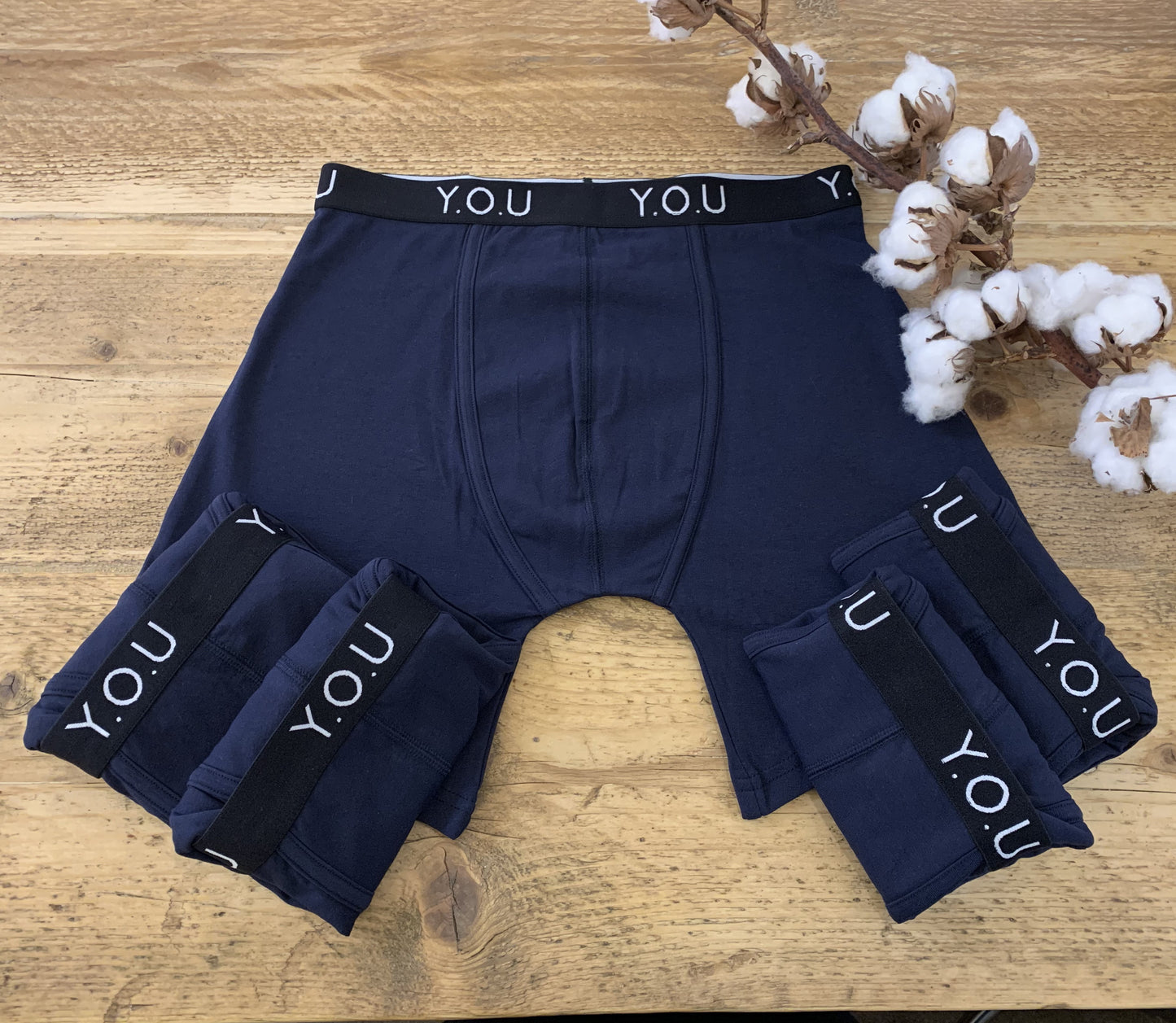 Men's organic cotton longer-leg trunks pack of 5