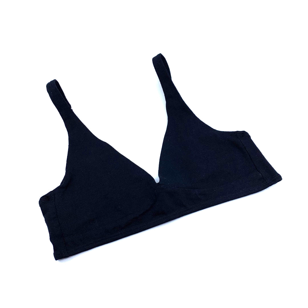 Girls' organic cotton bralette - black