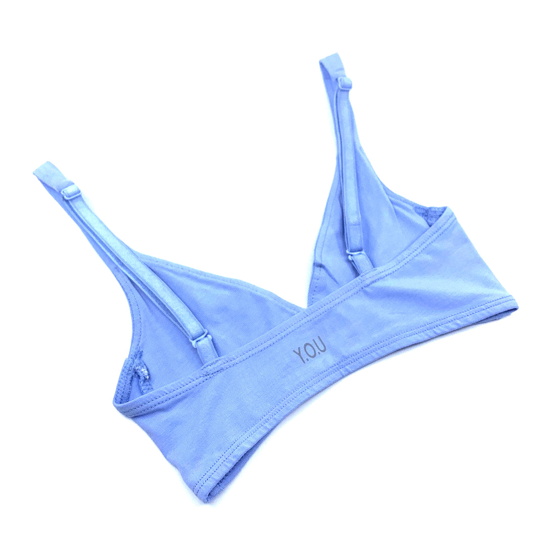 Girls' organic cotton bralette - light blue