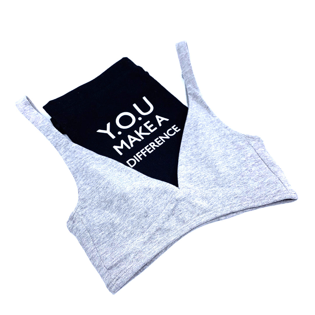 Girls' organic cotton bralette - light grey
