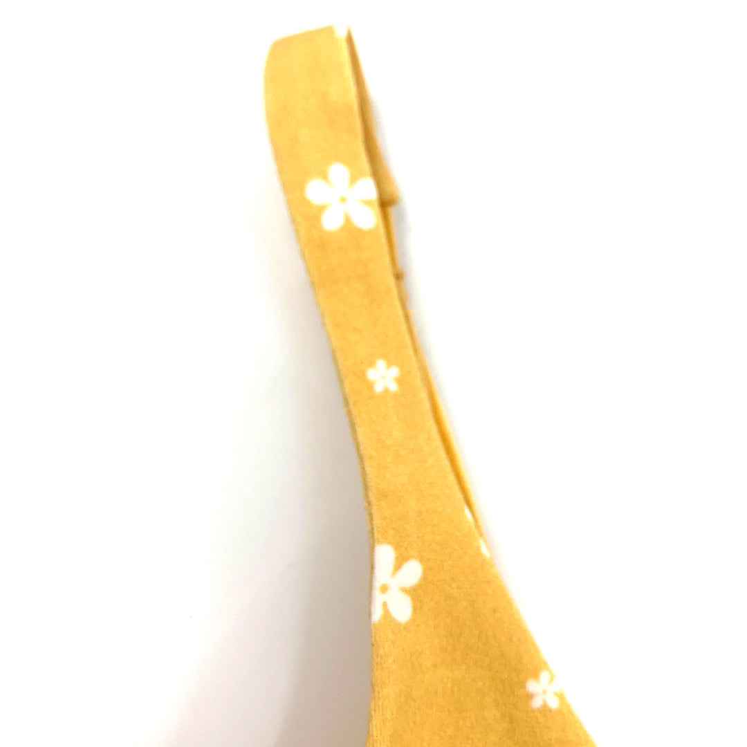 Girls' organic cotton bralette - yellow with white flowers