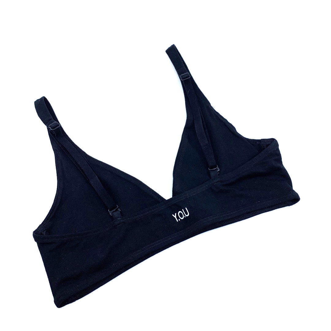 Girls' organic cotton bralette - black