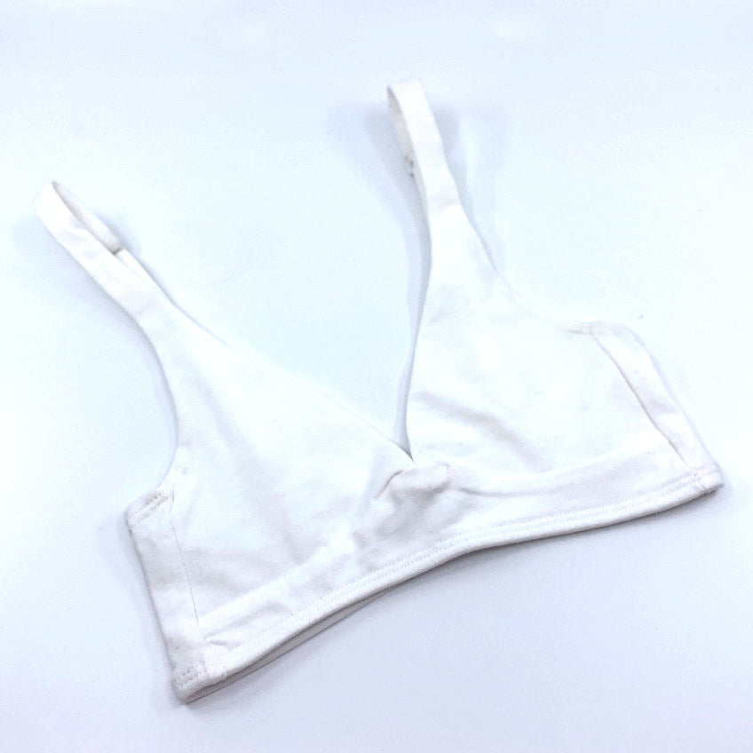 Girls' organic cotton bralette - white