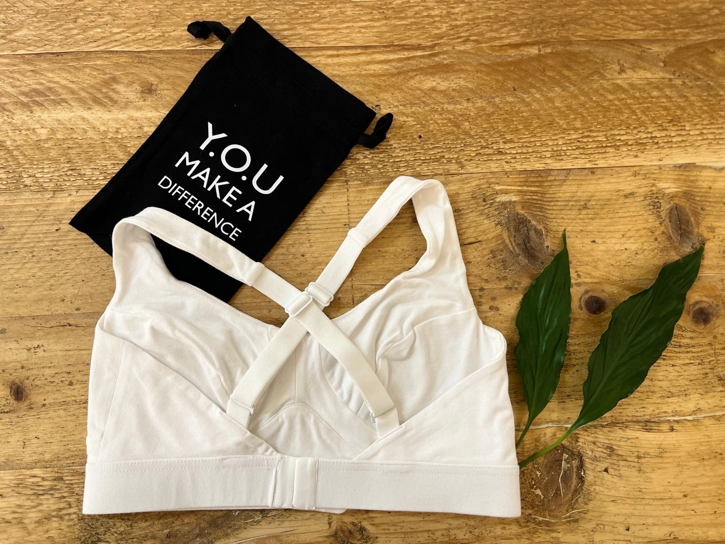 Women's organic cotton bra in white - more supportive style