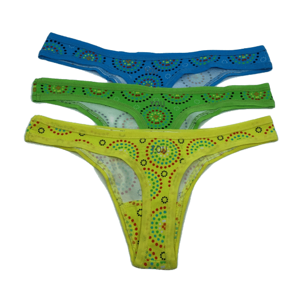Women's organic cotton thongs - Mara design - Pack of 3 - Y.O.U underwear