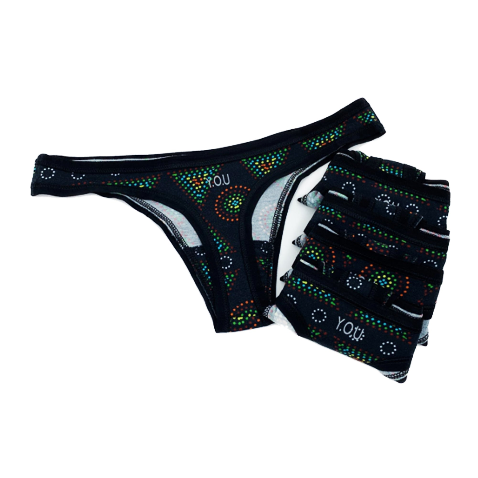 Women's organic cotton thongs - Mara design - Pack of 5 - Y.O.U underwear