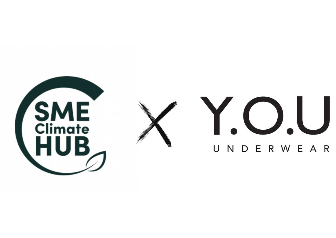 on a white background, the text: SME climate hub x y.o.u underwear' appears 