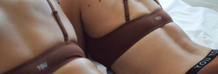 Women's organic cotton underwear in chestnut (mid nude)