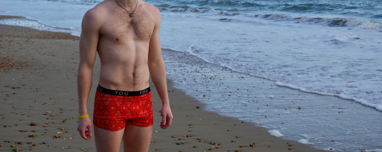 Men's organic cotton trunks - Red Mara designs