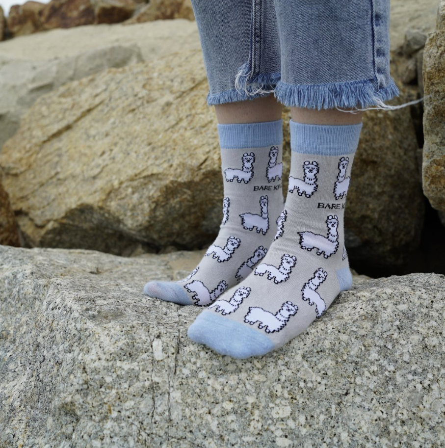 Bare Kind Bamboo Socks - Save the Alpaca