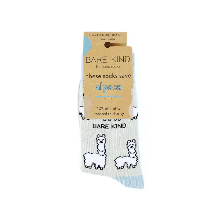 Bare Kind Bamboo Socks - Save the Alpaca