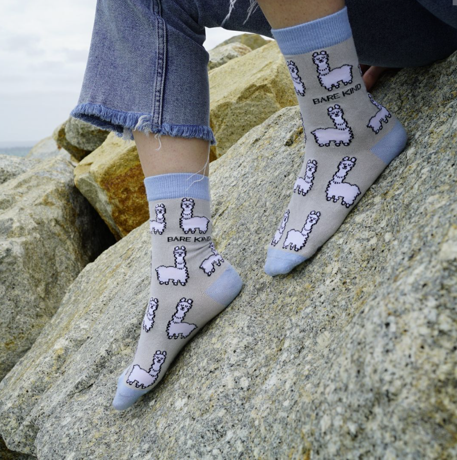 Bare Kind Bamboo Socks - Save the Alpaca