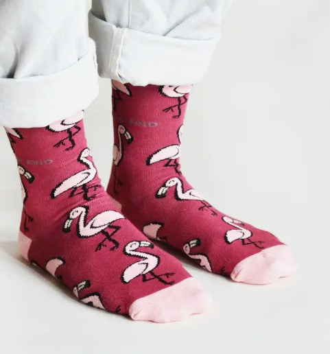 Bare Kind Bamboo Socks - Save the Flamingos