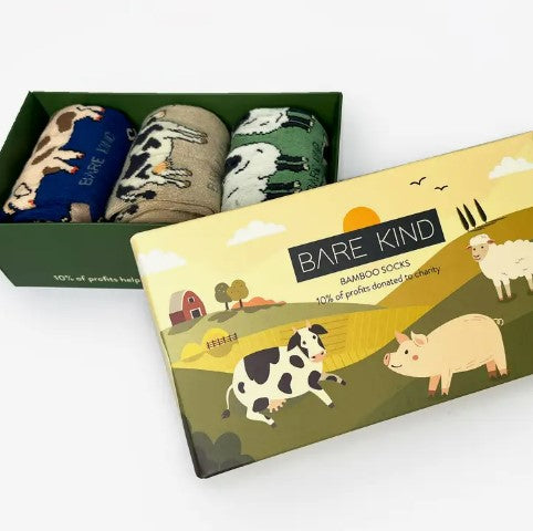 Bare Kind Bamboo Socks - Farm Gift Box